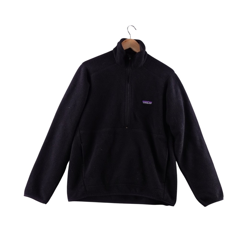 Patagonia Synchilla‎ Fleece Pullover Black Men's Size S Quarter Zip Hiking Camp